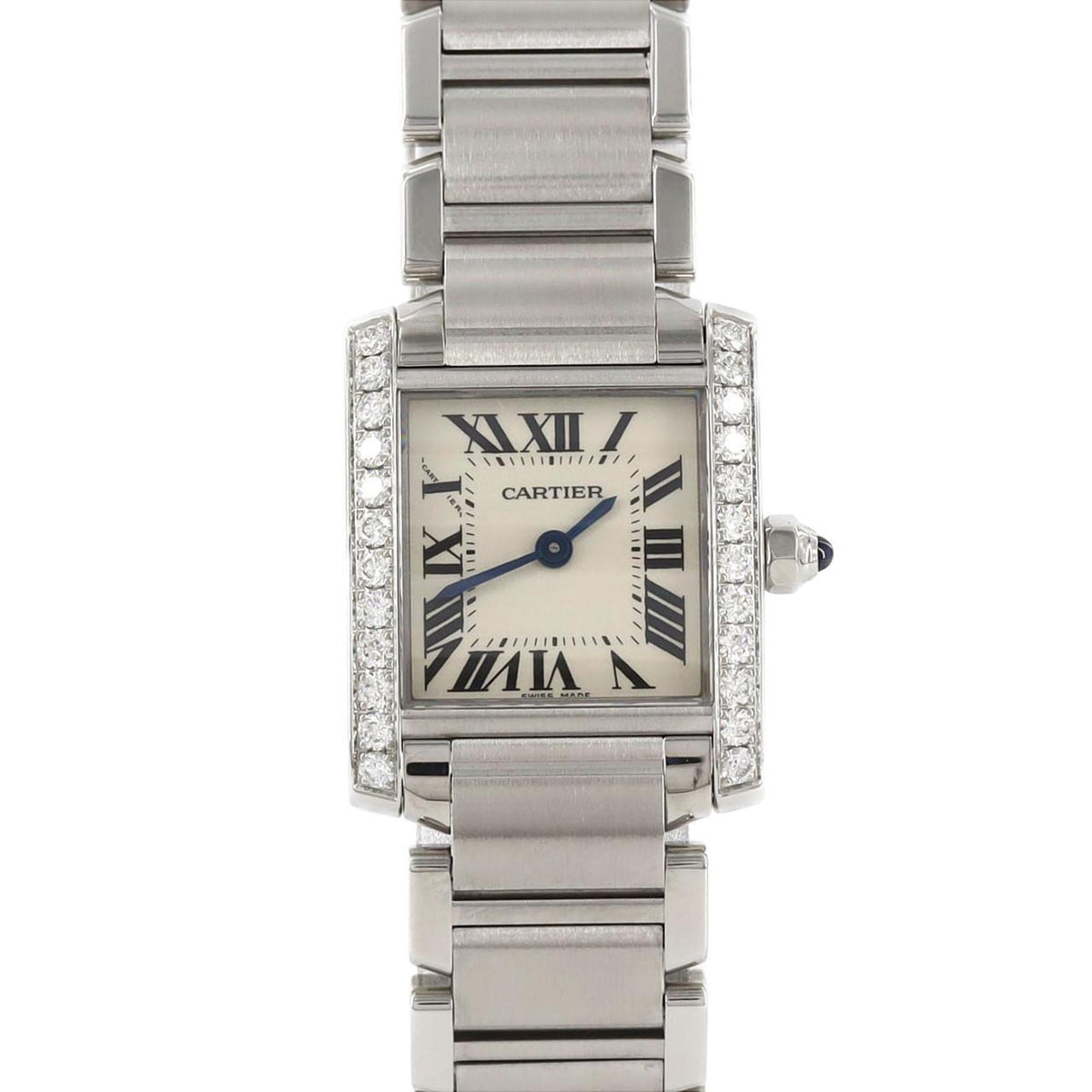 Gebrauchte Cartier Tank Francaise SM D W4TA0008 SS Armbanduhr Quarz 