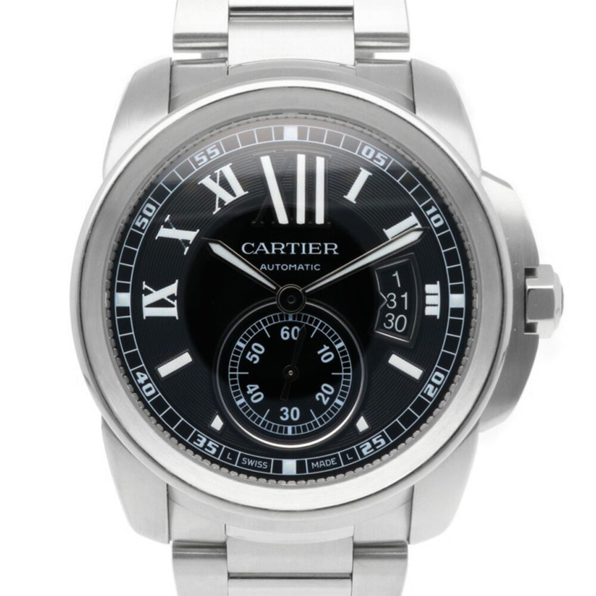 Gebrauchte Cartier Calibre de Uhr, Edelstahl 3389, Automatik, Herren, überholt 