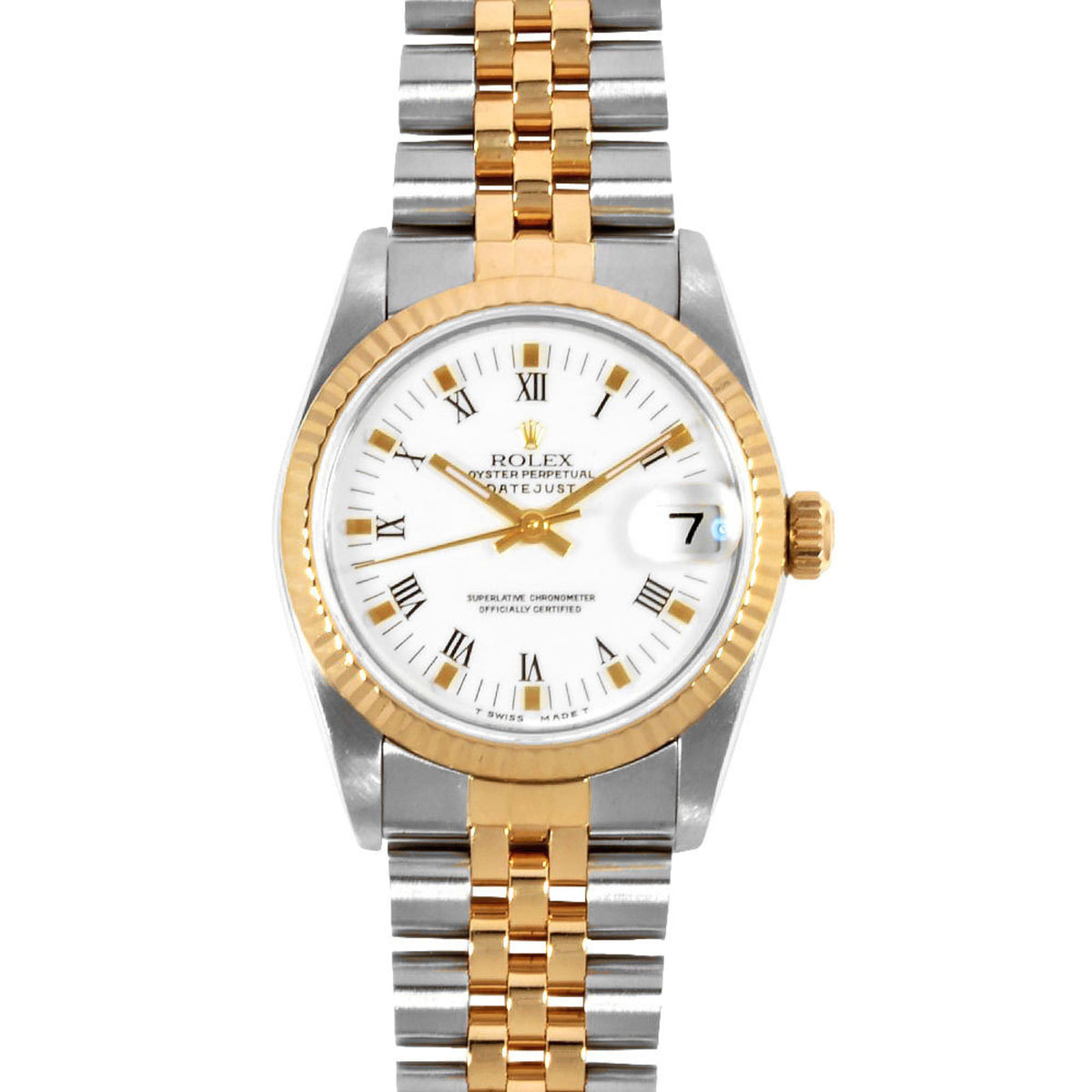 Pre-Owned Rolex ROLEX 68273 Datejust 7-digit 88 series watch automatic white dial YG x SS combination ladies