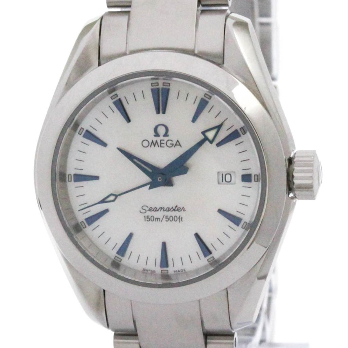 Pre-Owned OMEGA Seamaster Aqua Terra MOP Dial Steel Ladies Watch 2577.70 Polished