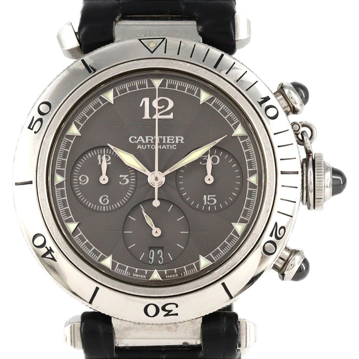 Pre-Owned Cartier Pasha Chrono W3107355 SS Automatic Watch