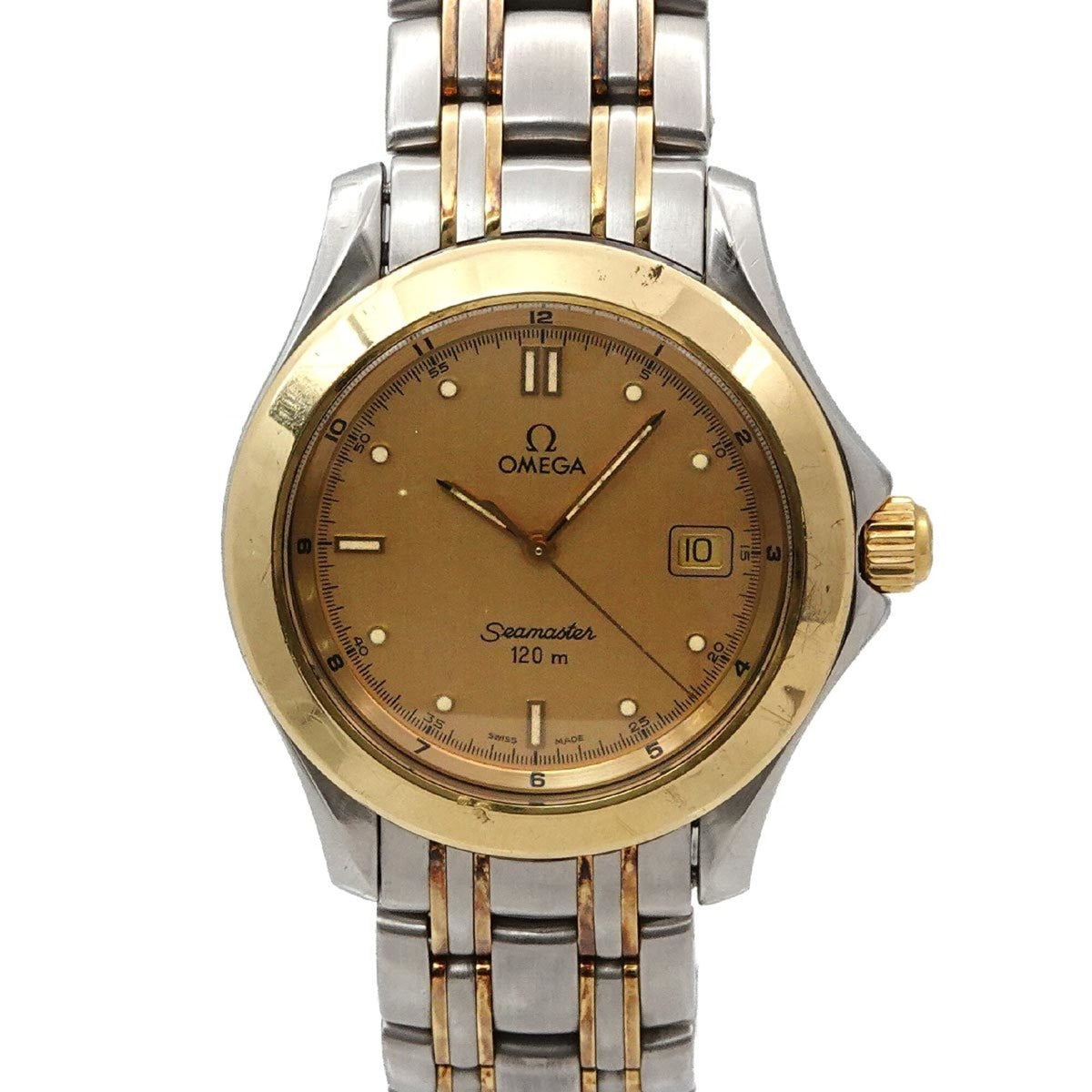 Pre-Owned Omega Seamaster 120 2311 10 Two-Tone Men's Watch, Date, Gold (YG), Yellow Gold, Quartz Watch