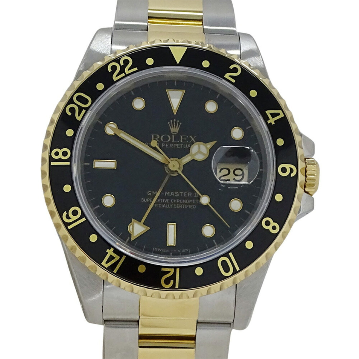 Pre-Owned Rolex ROLEX GMT Master II 16713 E series watch men's automatic AT stainless steel SS gold YG combination polished