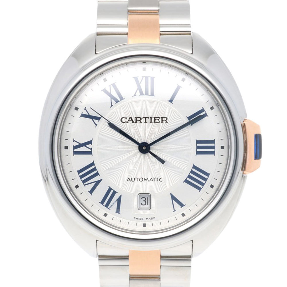 Montre Cartier Clé de d'occasion en acier inoxydable 3850, automatique, pour homme, révisée 