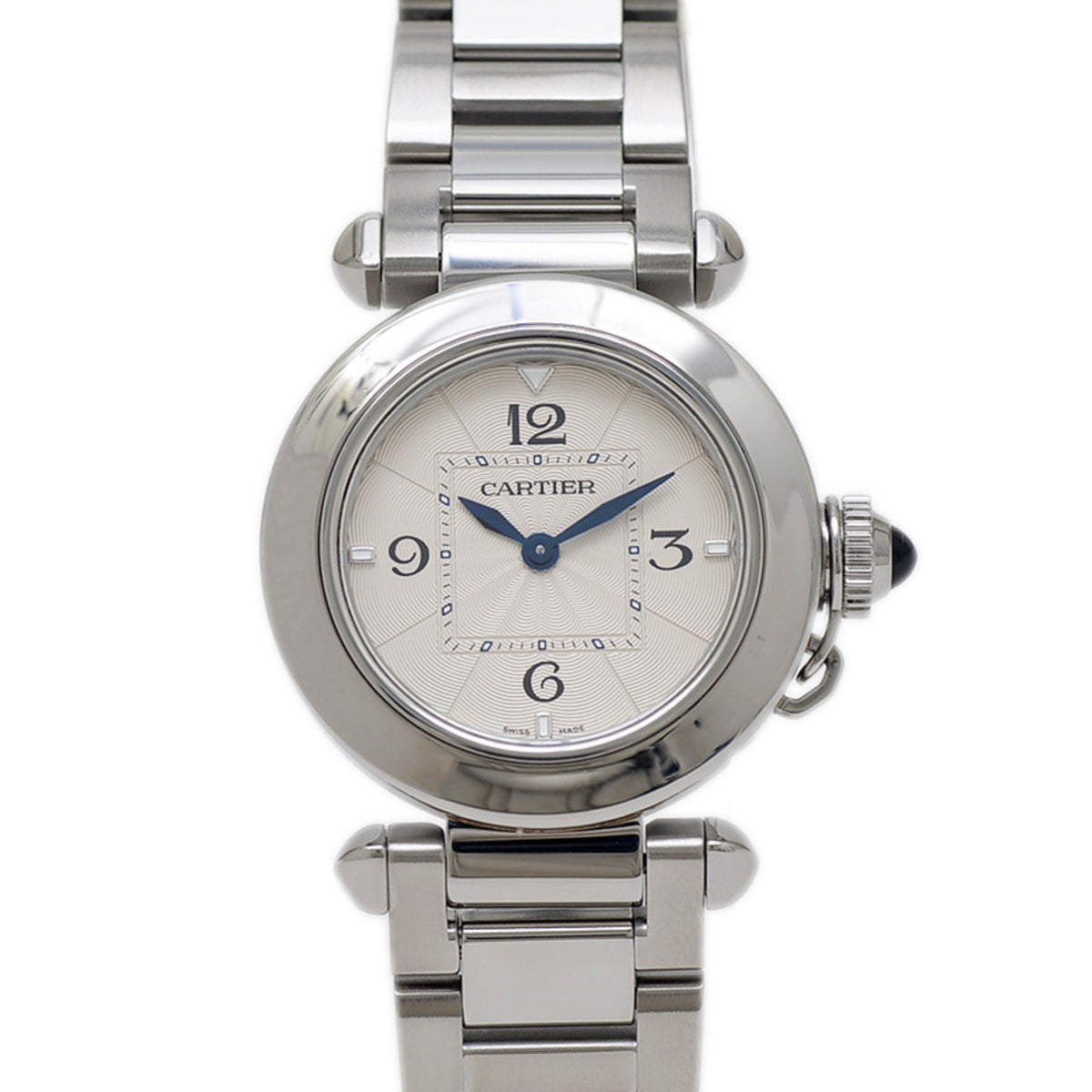 Pre-Owned Cartier Pasha 30mm Women's Silver Dial Stainless Steel Quartz Watch WSPA0021