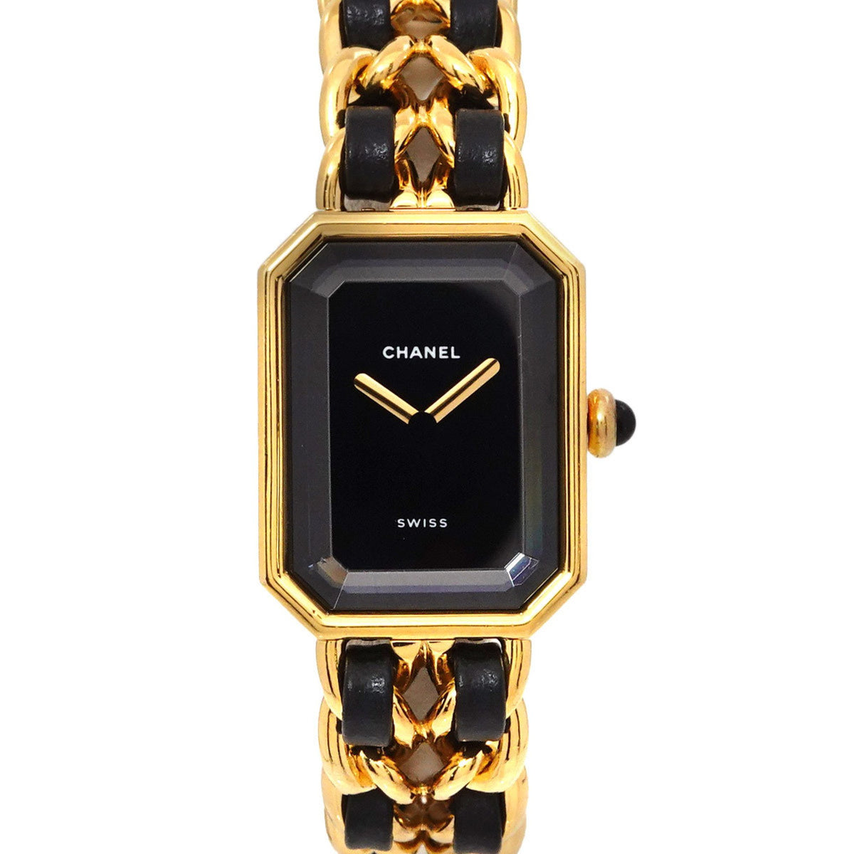 Pre-Owned CHANEL Premiere S size H0001 Ladies watch Black Gold Quartz