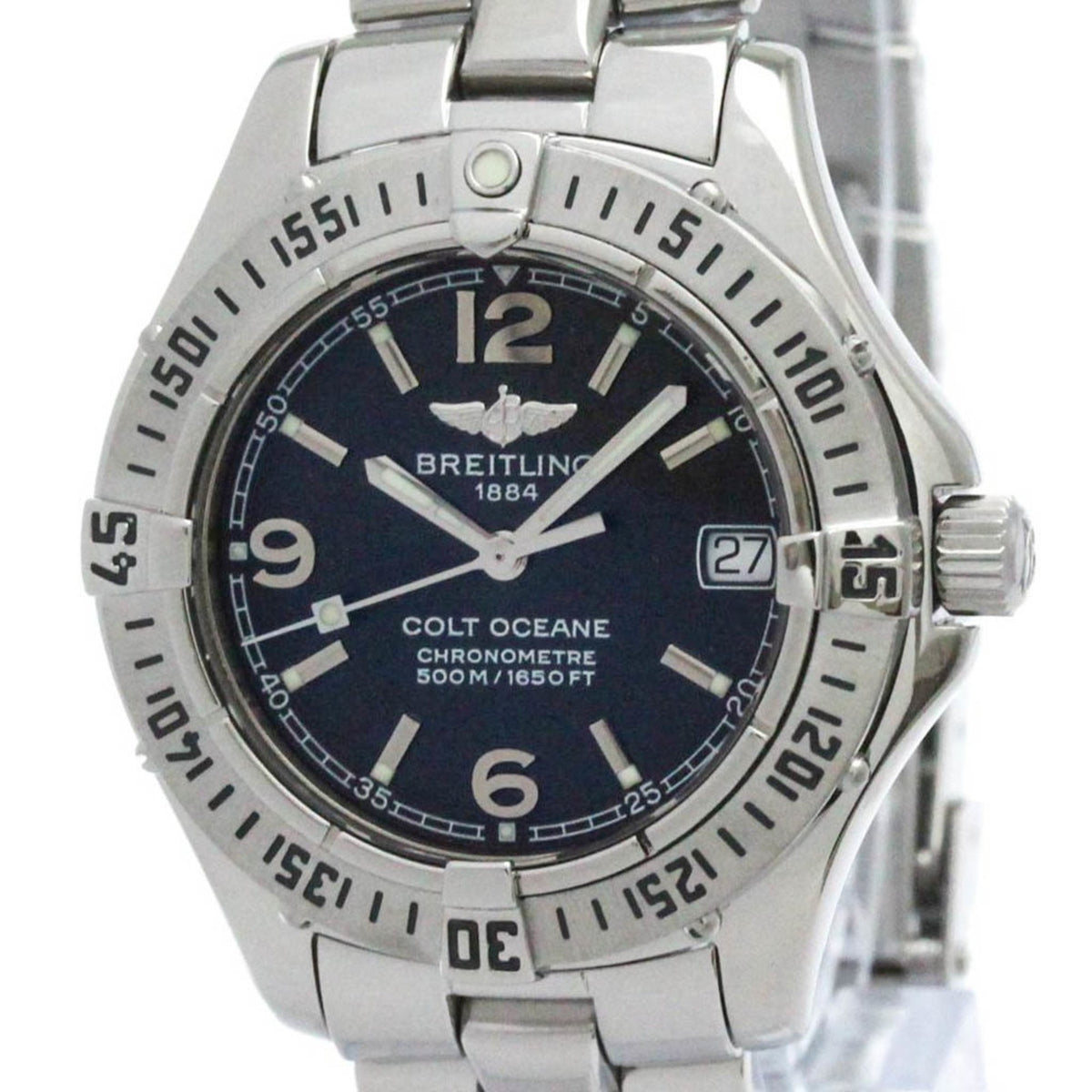 Pre-Owned BREITLING Colt Oceane Steel Quartz Ladies Watch A77350 Polished