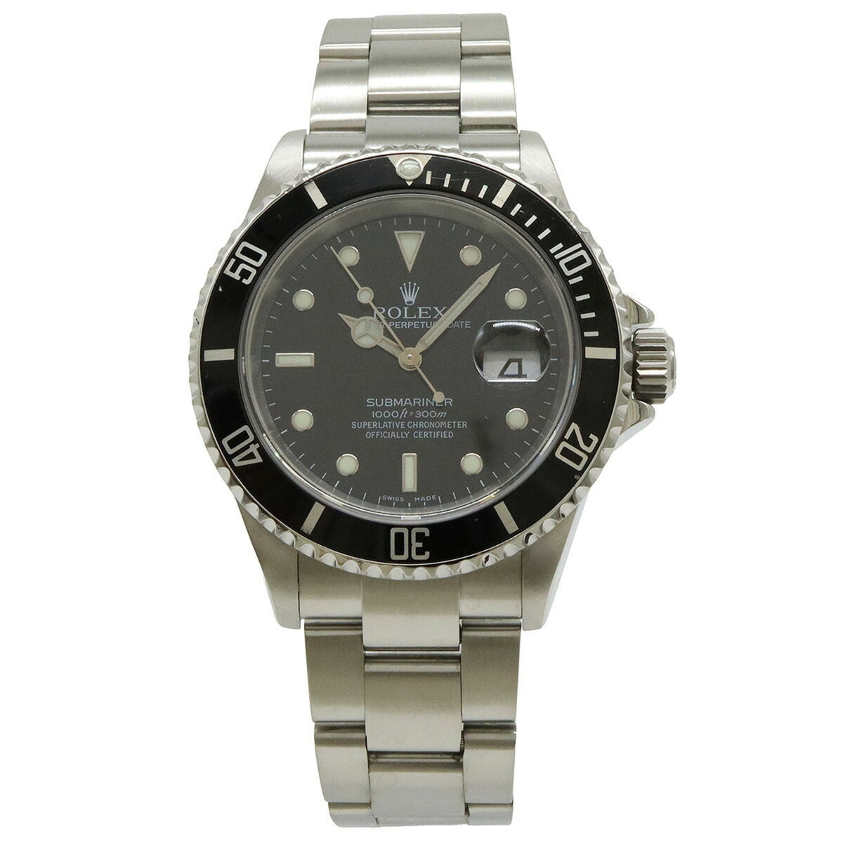Pre-Owned ROLEX Rolex Submariner Date Black Dial Stainless Steel Automatic Men's Watch 16610