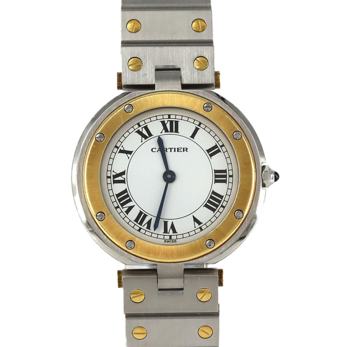 Pre-Owned Cartier Santos Vend?me Aoyama LM YG Combination 83038288 SSxYG Quartz Watch