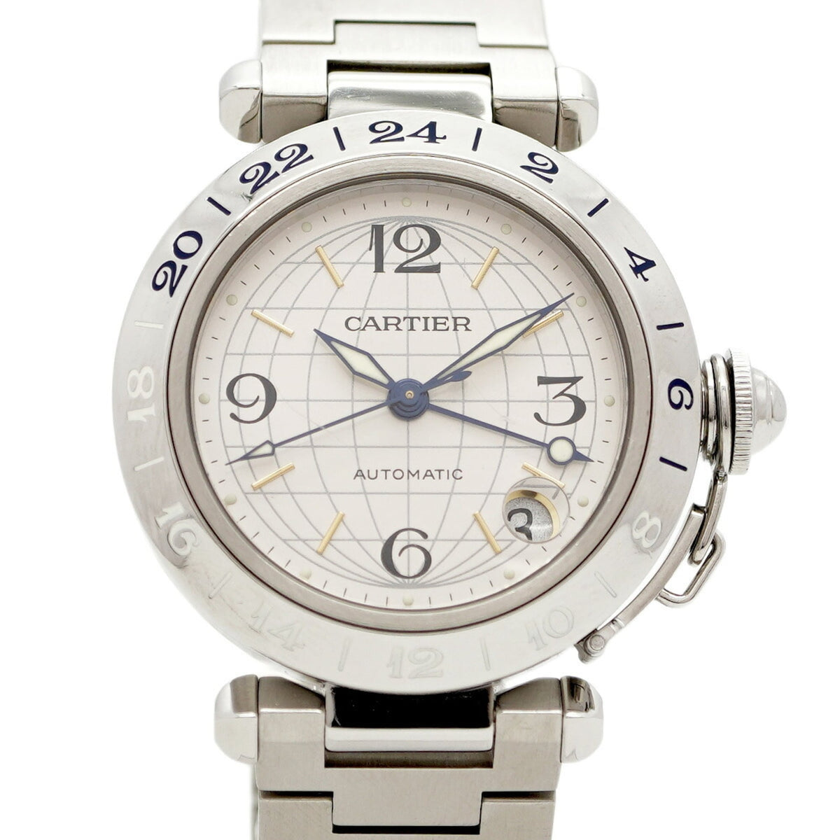 Pre-Owned Cartier Pasha C Meridian W31029M7 Silver Dial Watch for Men and Women