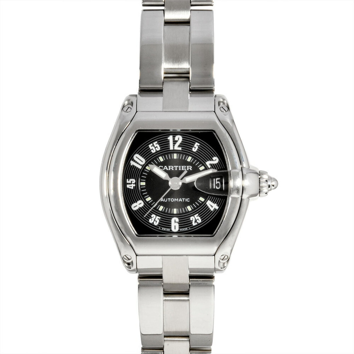 Pre-Owned Cartier Roadster LM W62004V3 Automatic Watch, Black Dial, Men's