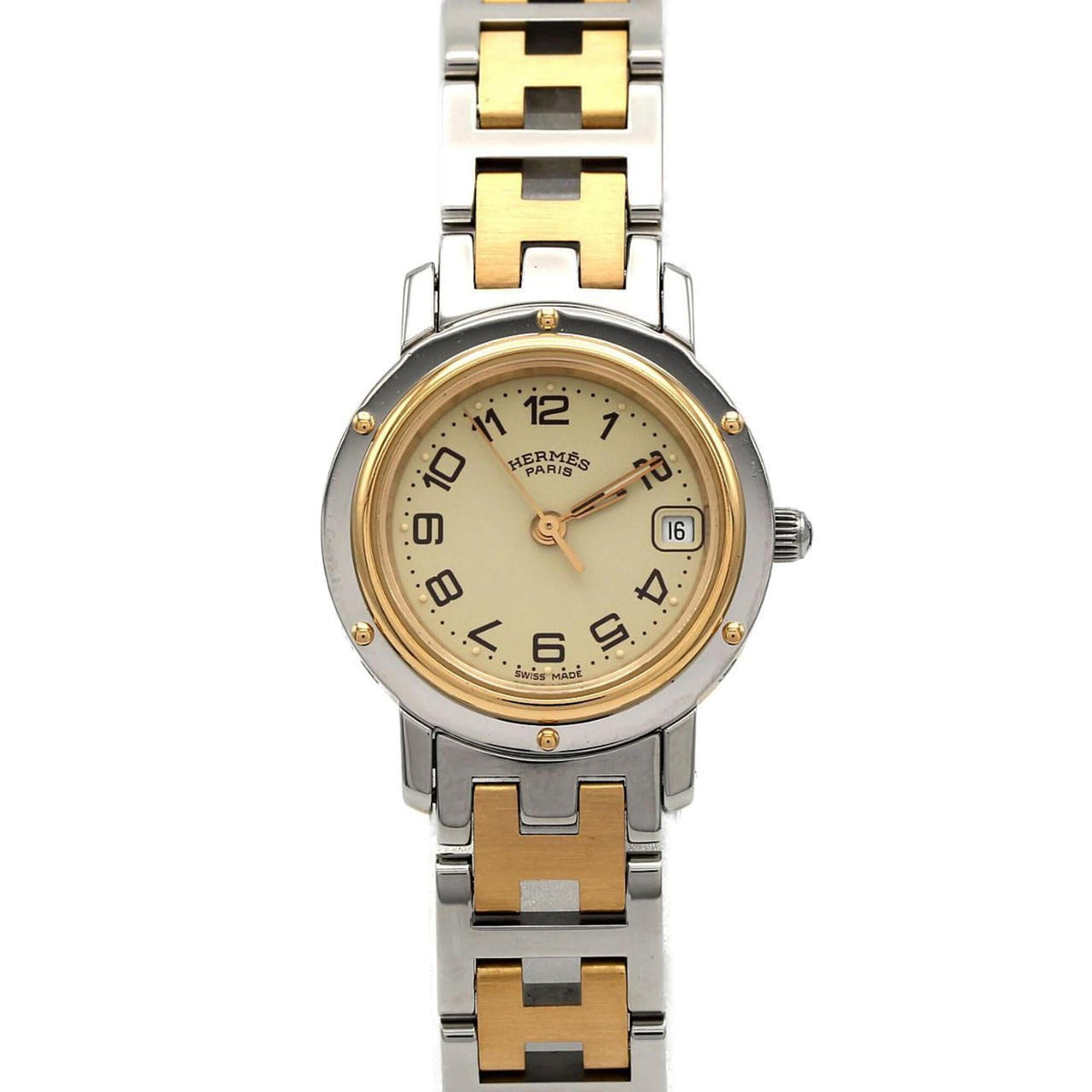 Pre-Owned Hermes Clipper Combination CL4.220 SSxGP Quartz Watch
