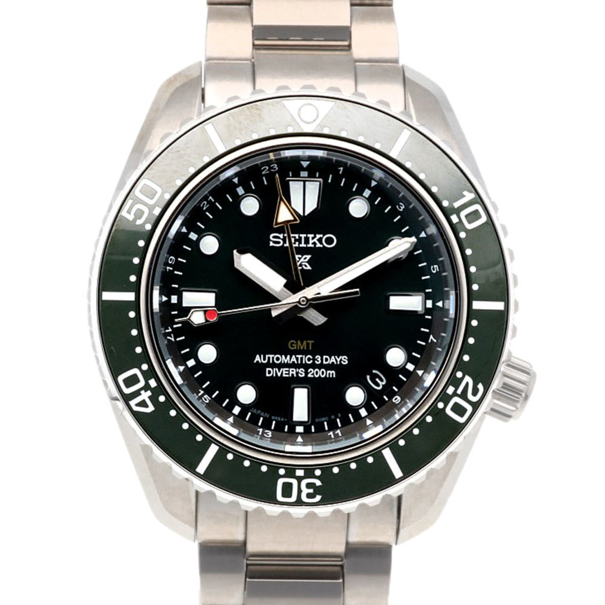 Montre Seiko Prospex d'occasion en acier inoxydable SBEJ009 (6R54-00D0) pour homme, automatique, SEIKO GMT, révisée 