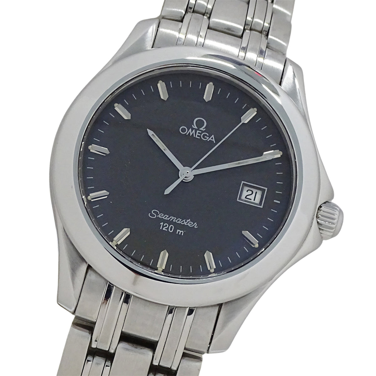 Pre-Owned OMEGA Seamaster 2511.41 Men's Watch, 120m, Date, Quartz Movement, QZ, Stainless Steel, Silver Gray, Overhauled and Polished