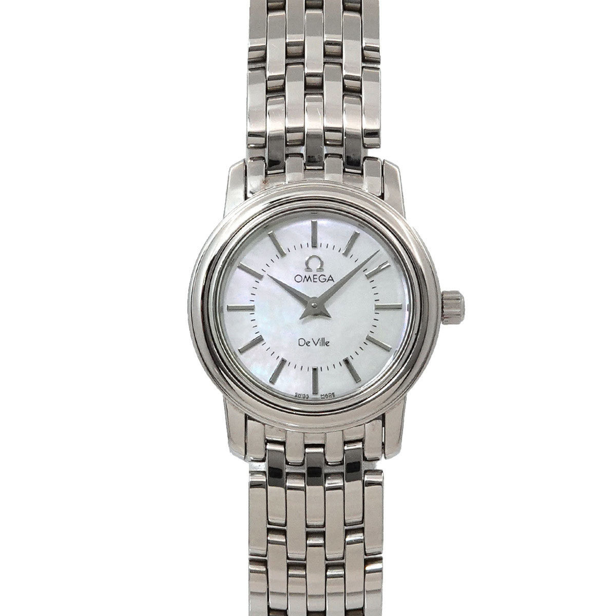 Pre-Owned OMEGA De Ville Prestige 4570 72 Women's White Shell Quartz Watch