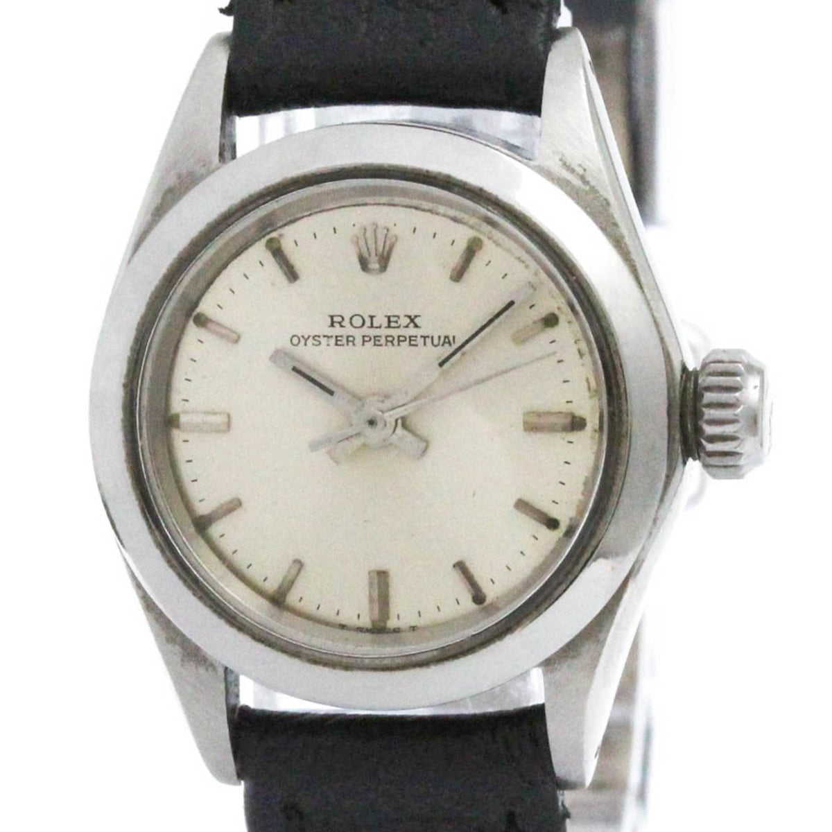 Pre-Owned ROLEX Oyster Perpetual 6618 Steel Automatic Ladies Watch Vintage