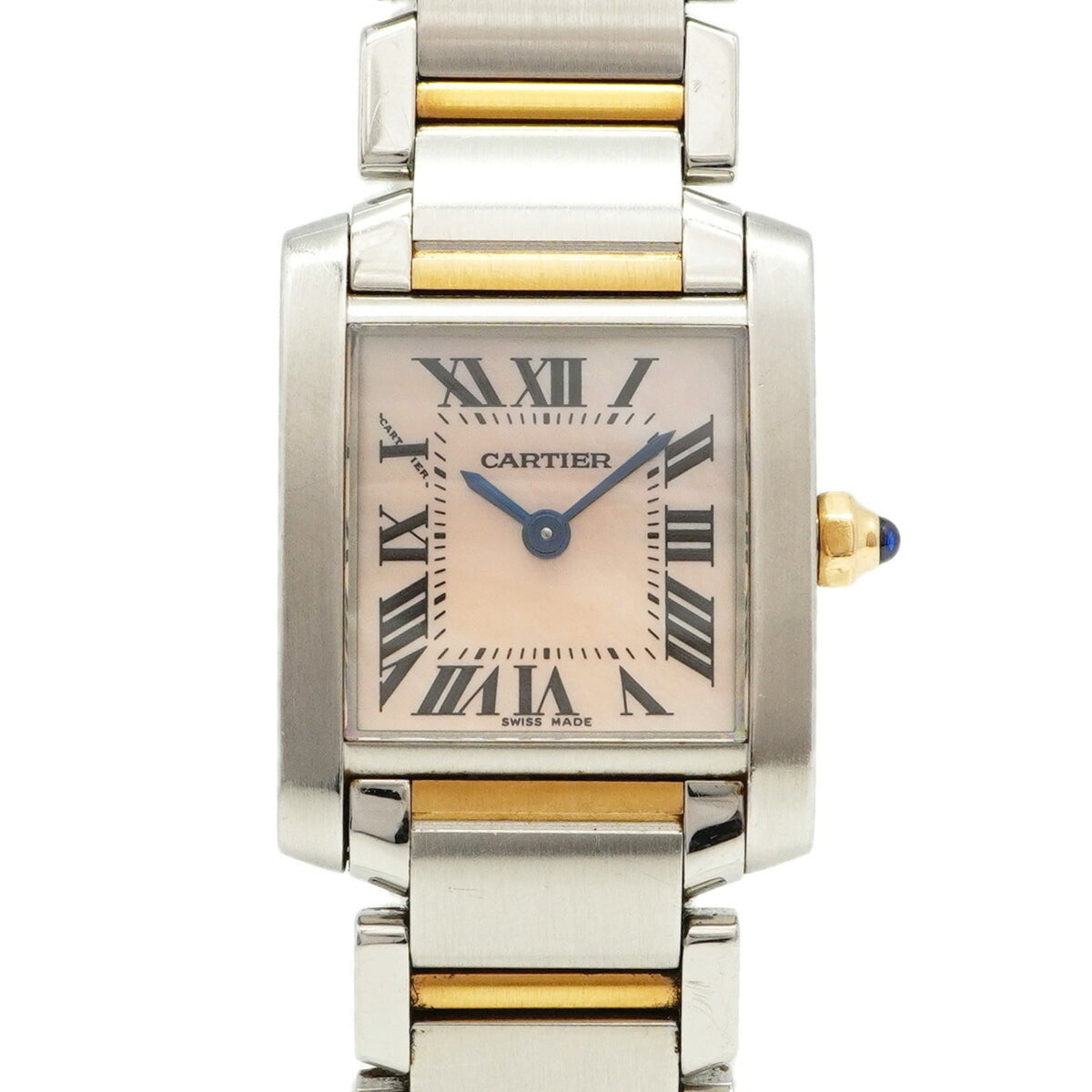 Pre-Owned Cartier Tank Fran?aise SM W51027Q4 Pink Dial Women's Watch