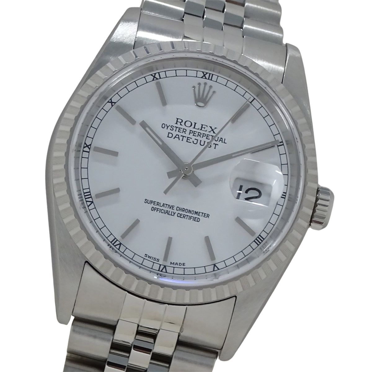Pre-Owned Rolex ROLEX Datejust 16220 Y-number watch men's brand automatic winding AT stainless steel SS silver white polished