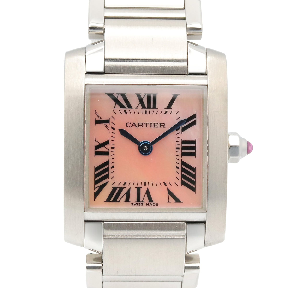 Pre-Owned Cartier Tank Fran?aise SM Watch, Stainless Steel, Ladies, Pink/Pink Shell, W51028Q3