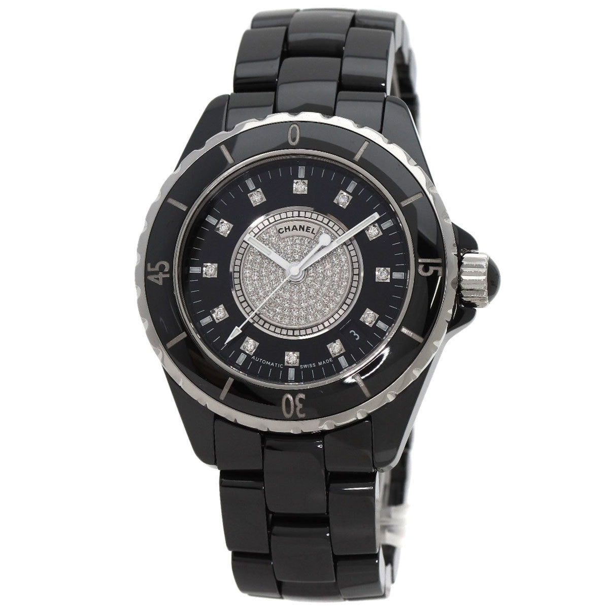Pre-Owned Chanel H1757 J12 38mm 12P Center Diamond Wristwatch Ceramic Men's CHANEL