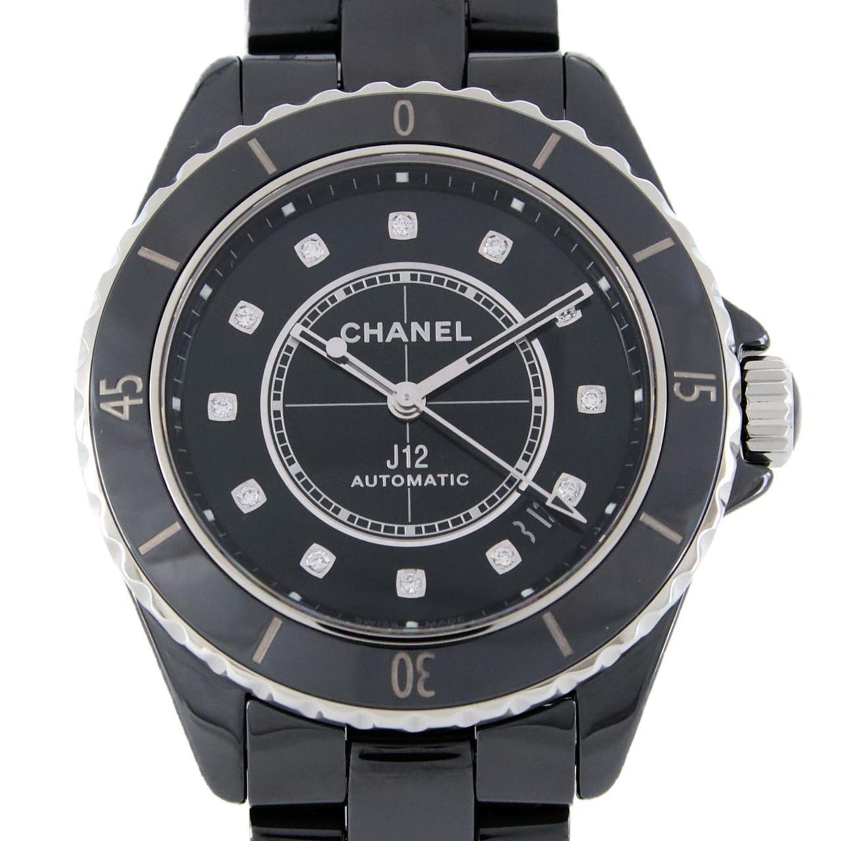 Montre-bracelet automatique Chanel J12 Calibre 12.1 38 mm en céramique 12P H5702 d'occasion 