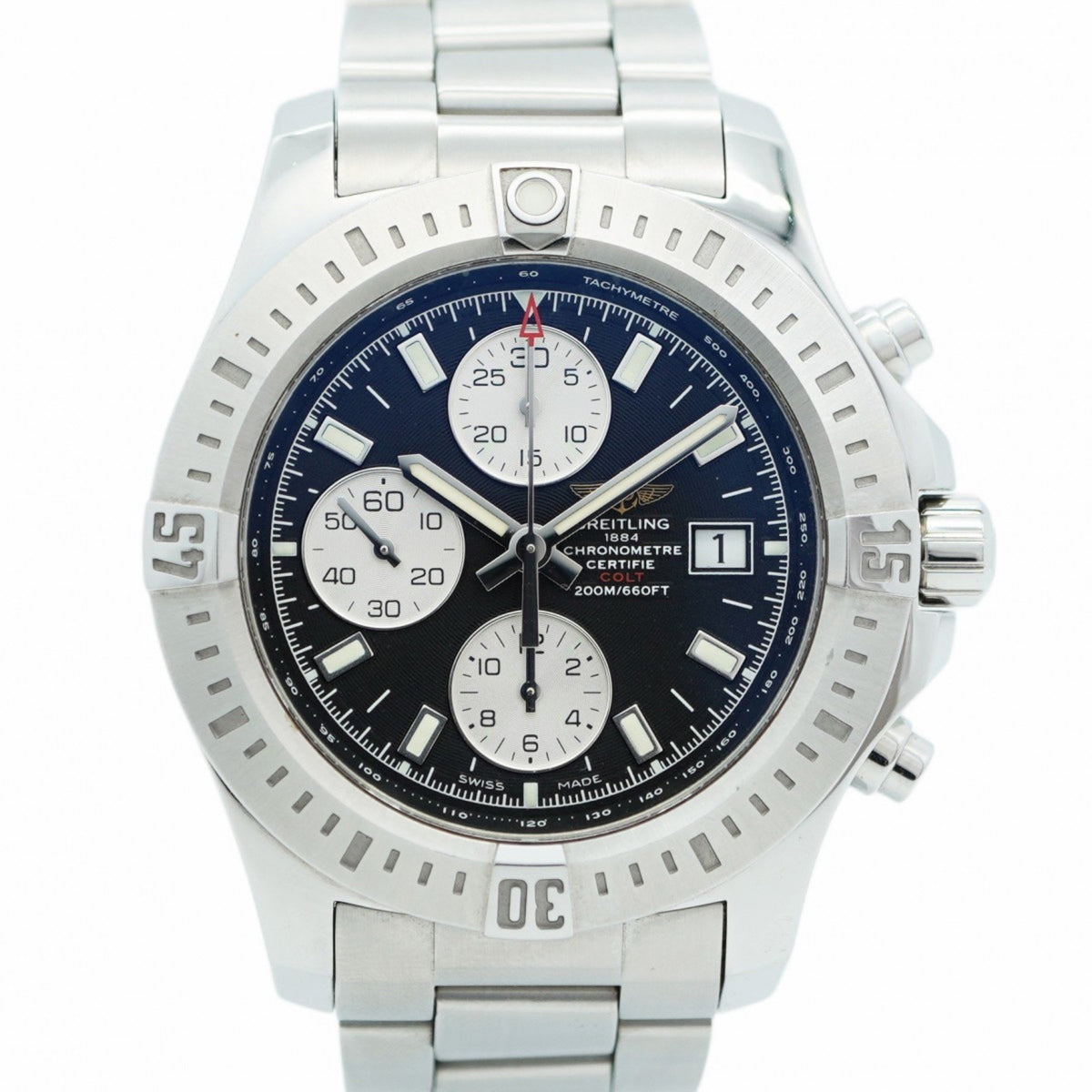 Pre-Owned Breitling Colt A13388 Black Dial Men's Watch