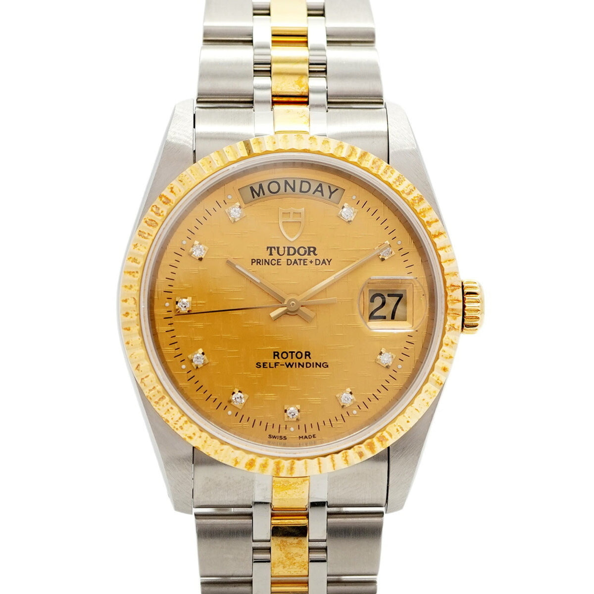 Pre-Owned Tudor Prince Dateday 76213 Gold Dial Men's Watch