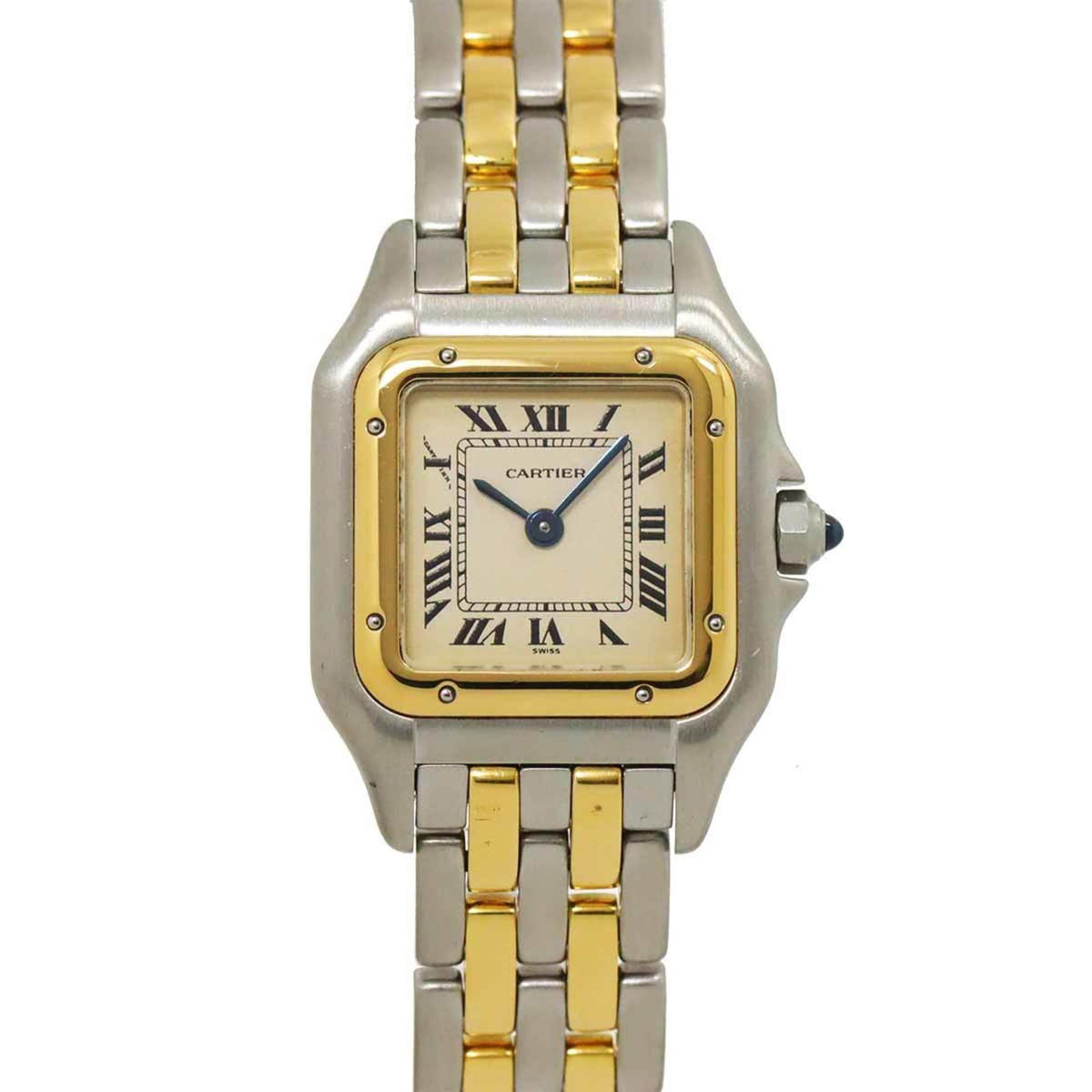 Pre-Owned Cartier Panthere SM 2-row combination ladies watch, ivory, yellow gold, quartz,