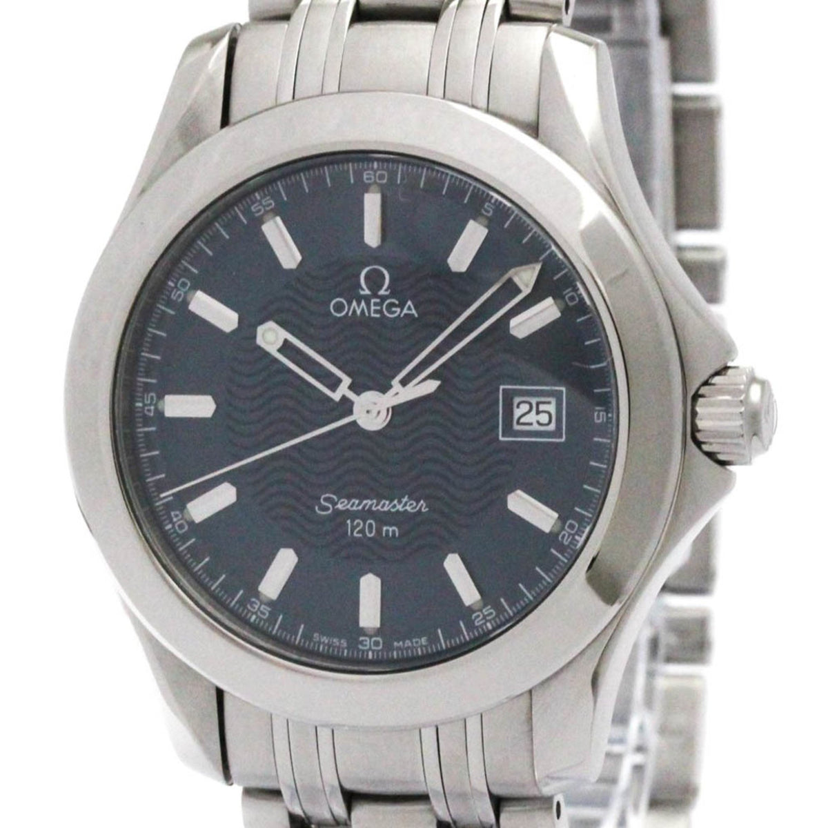 Pre-Owned OMEGA Seamaster 120M Steel Quartz Mens Watch 2511.81 Polished