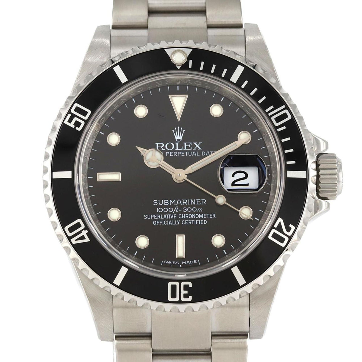 Pre-Owned Rolex Submariner Date 16610 Stainless Steel Automatic Watch, V-Serial