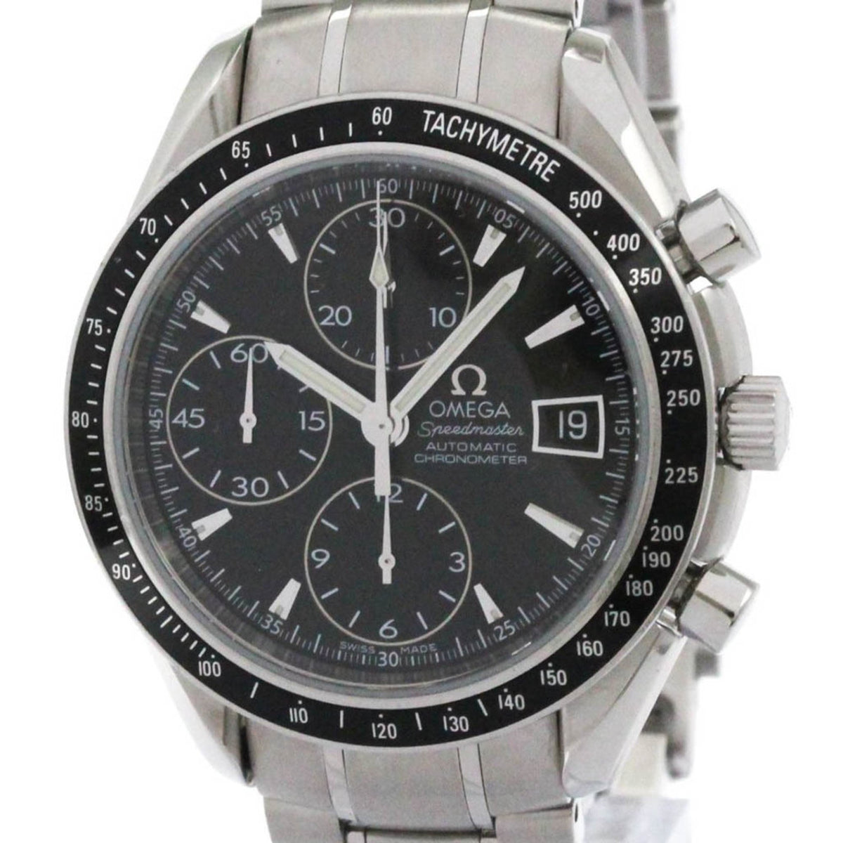 Pre-Owned OMEGA Speedmaster Date Steel Automatic Mens Watch 3210.50 Polished