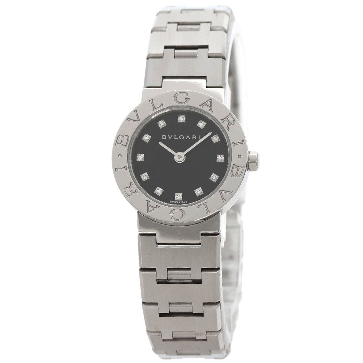 Pre-Owned Bvlgari BB23SS 12 12P Diamond Watch Stainless Steel SS Ladies