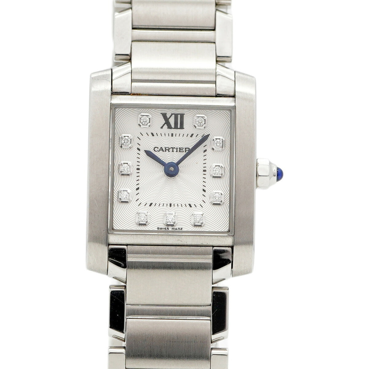 Pre-Owned Cartier Tank Fran?aise SM WE110006 Silver Dial Women's Watch