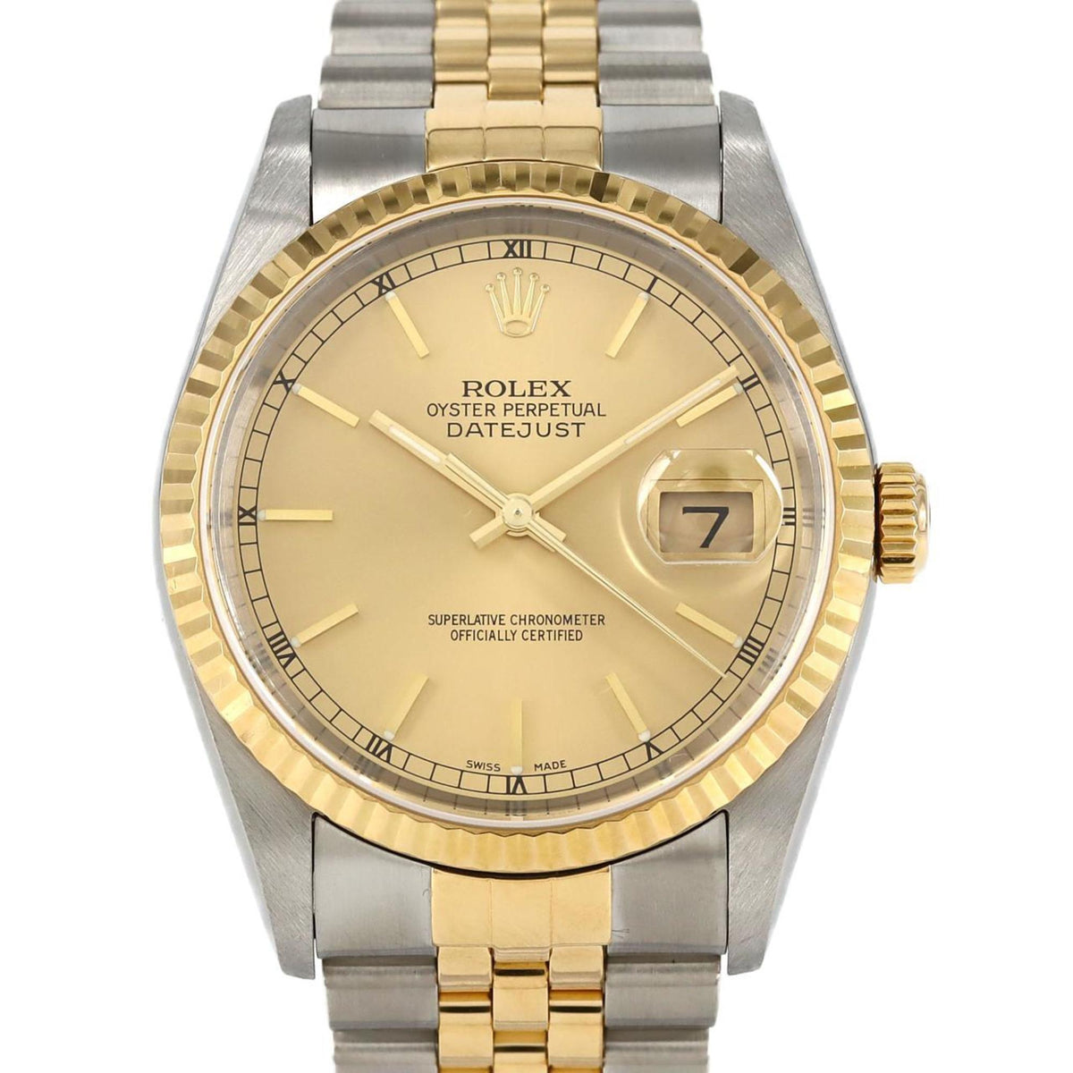 Pre-Owned Rolex Datejust 16233 SSxYG Automatic Watch, Y-Serial