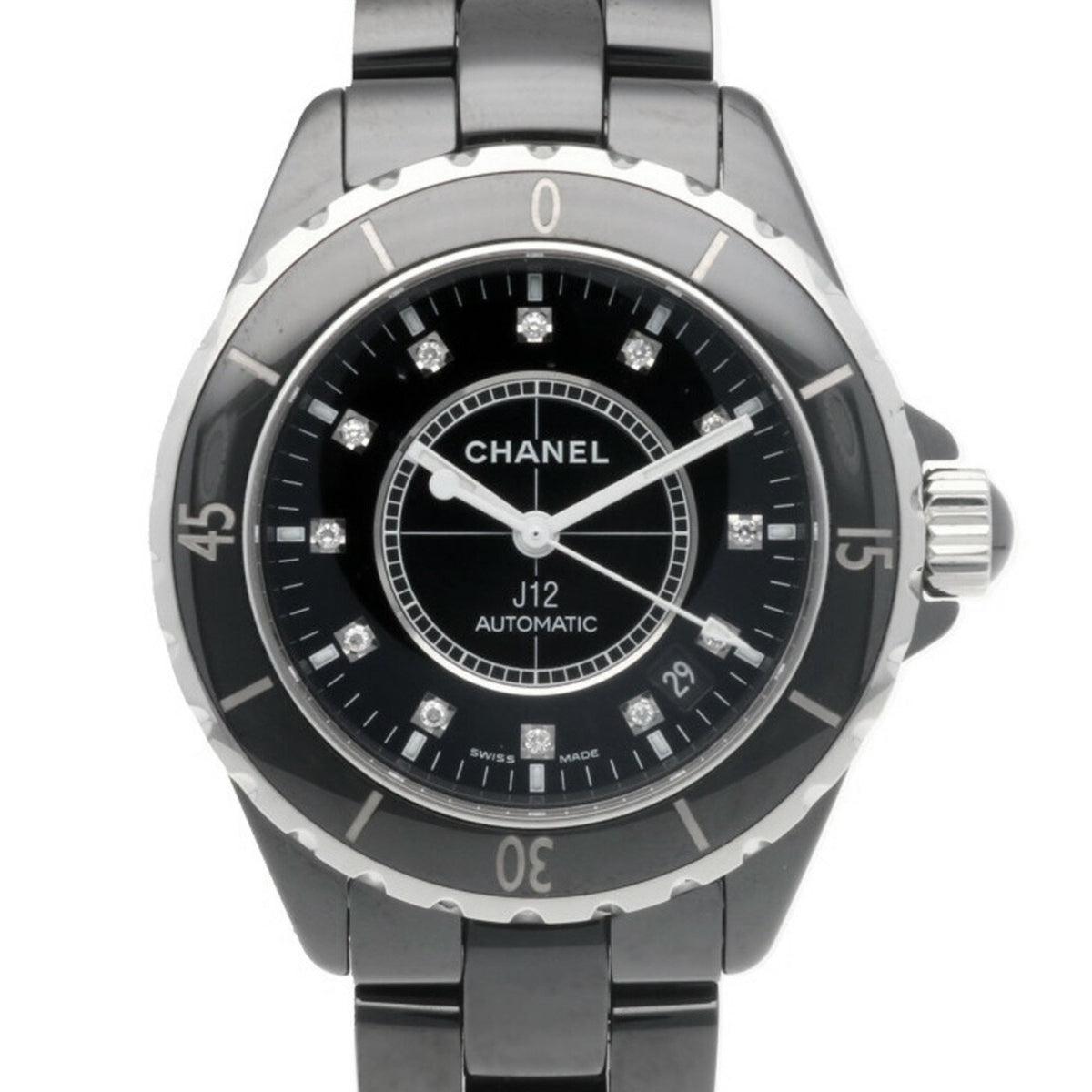 Pre-Owned Chanel J12 Watch Stainless Steel H1626 Automatic Men's CHANEL 12P Diamond