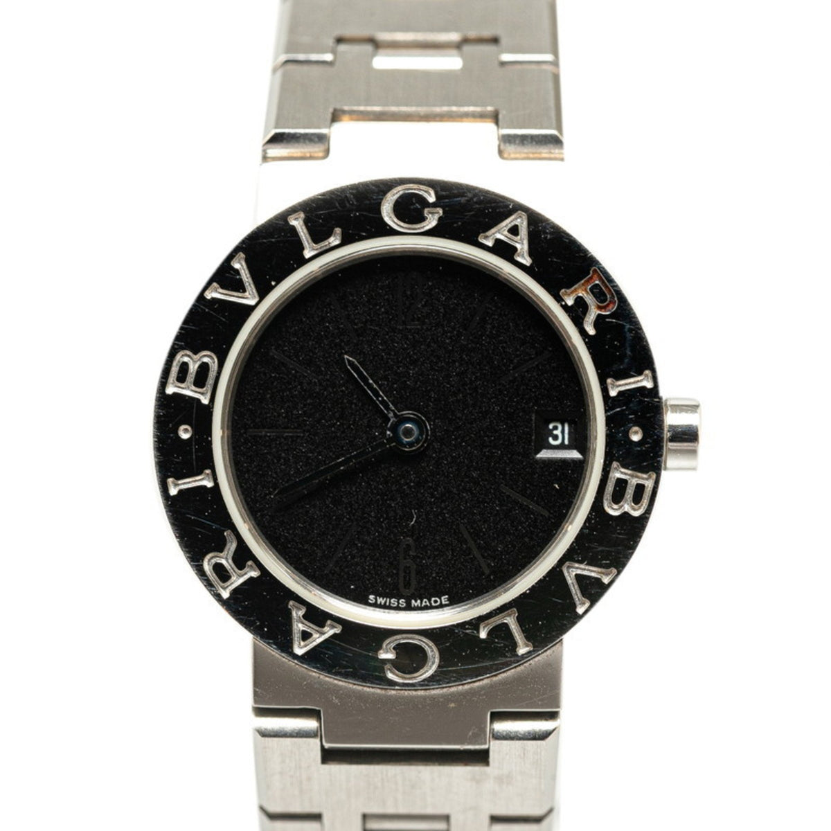 Pre-Owned BVLGARI Watch BB23SS Quartz Black Dial Stainless Steel Women's