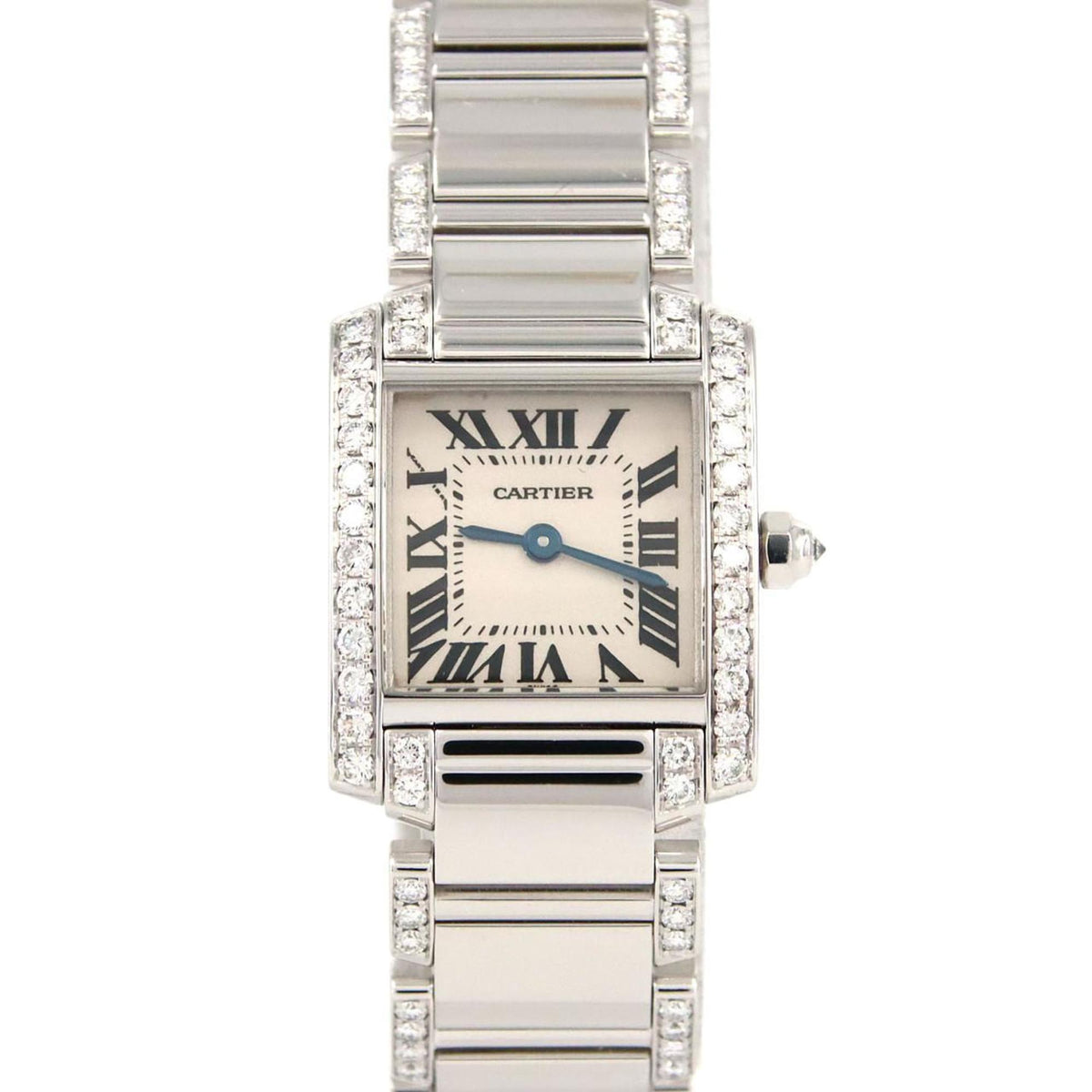 Pre-Owned Cartier Tank Fran?aise SM WG D Breath Half WE1002SC Quartz Watch