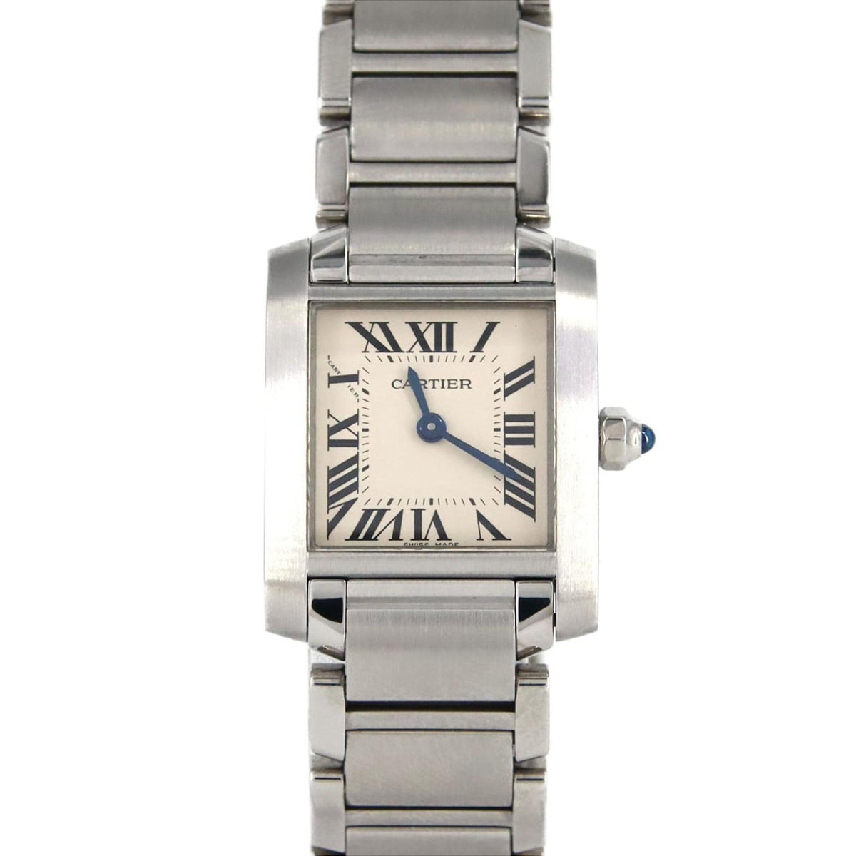 Gebrauchte Cartier Tank Francaise SM W51008Q3 SS Armbanduhr Quarz 
