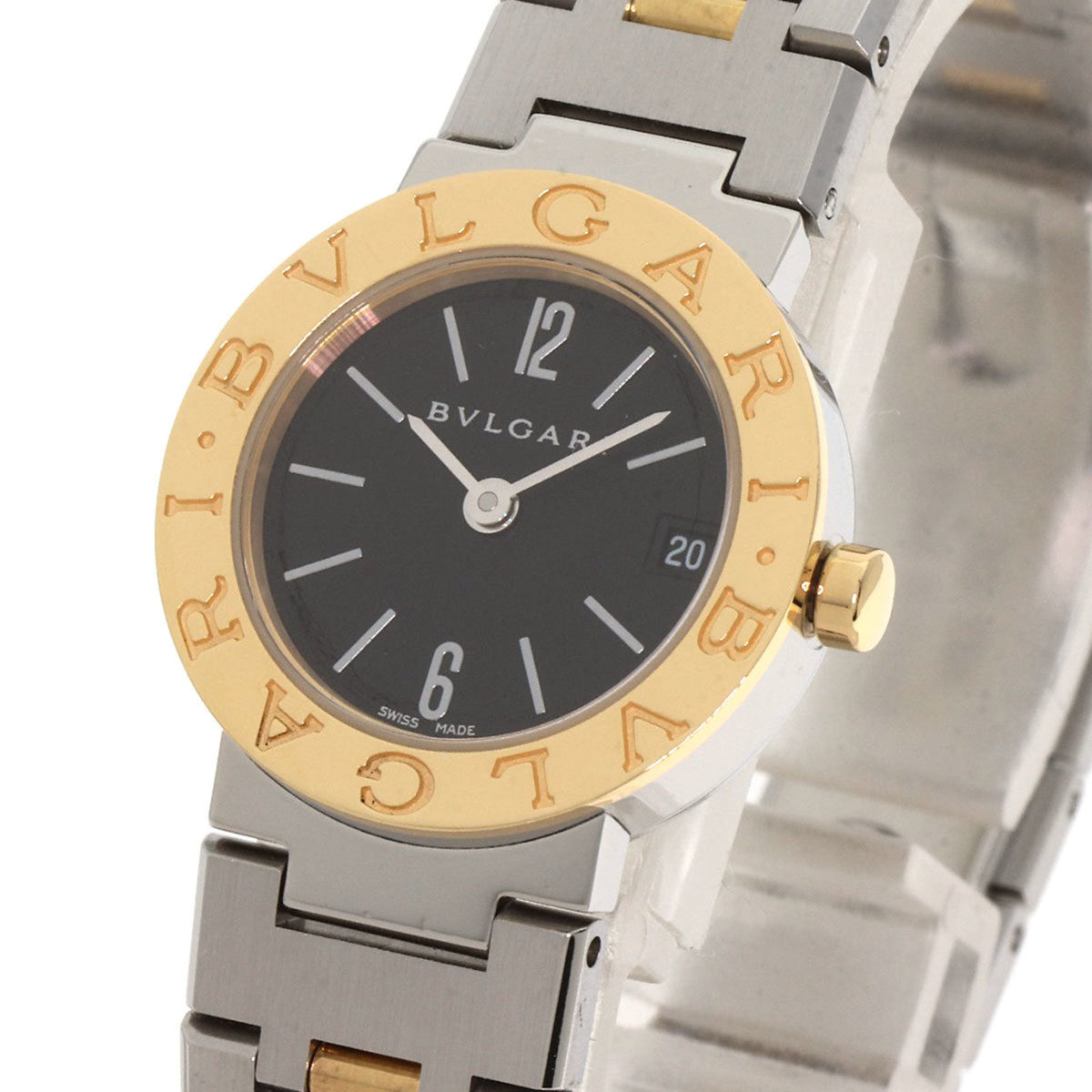 Montre-bracelet BVLGARI BB23SG d'occasion en acier inoxydable SSxK18YG pour femme 