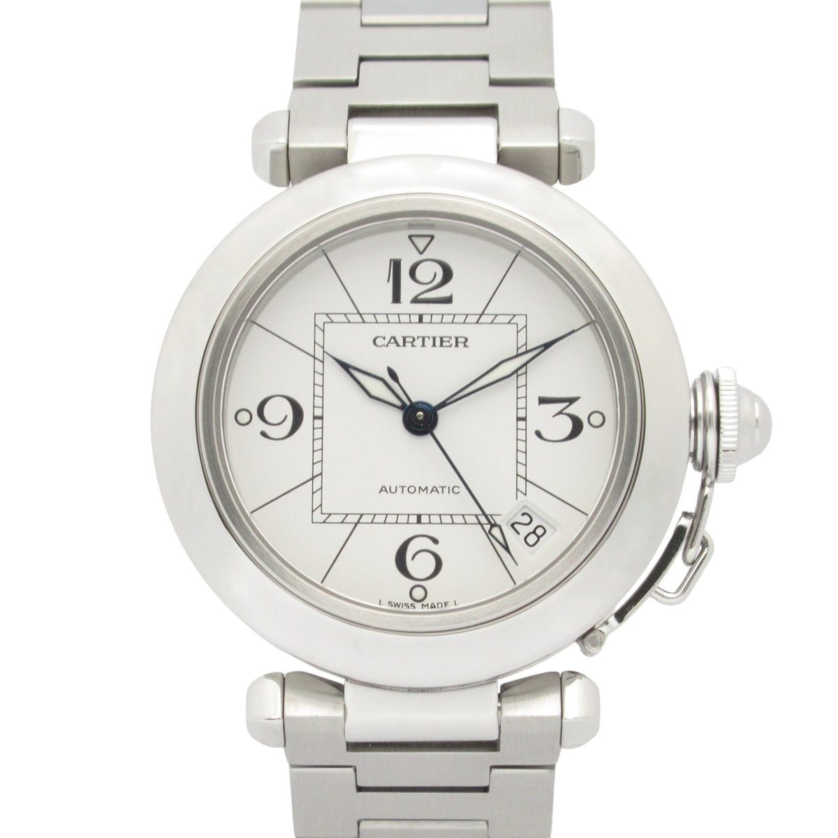 Pre-Owned Cartier Pasha C Watch, Stainless Steel, Boys', White, W31074M7