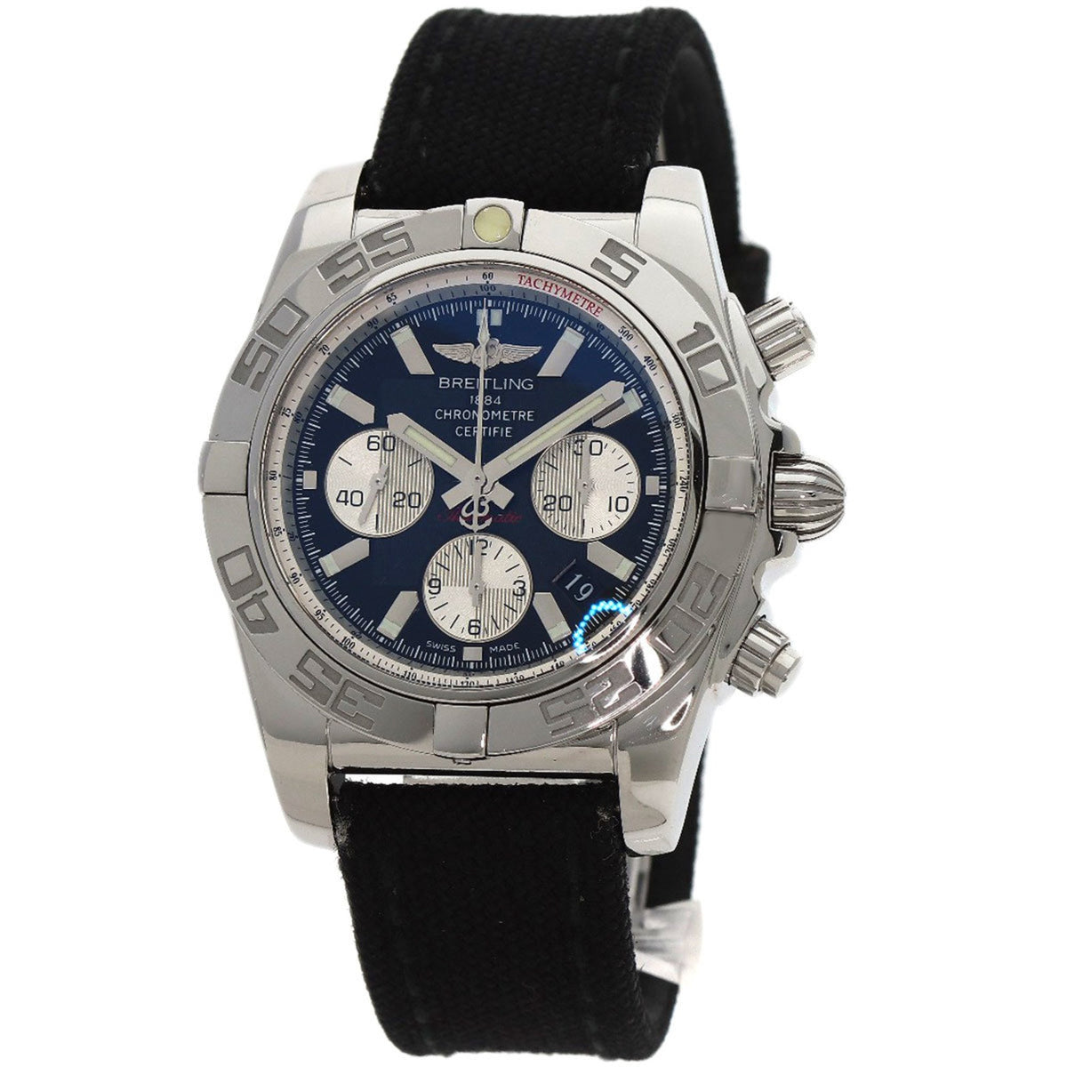 Montre BREITLING AB0110 Chronomat 44 d'occasion en acier inoxydable et toile pour homme 