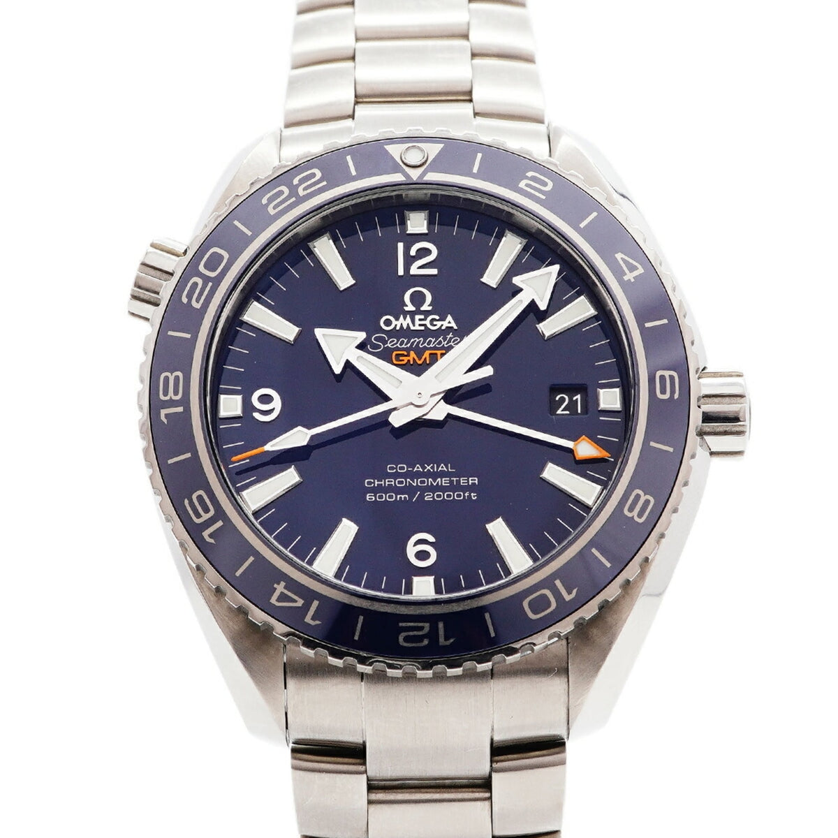 Pre-Owned Omega Seamaster Planet Ocean GMT 232.90.44.22.03.001 Blue Dial Men's Watch