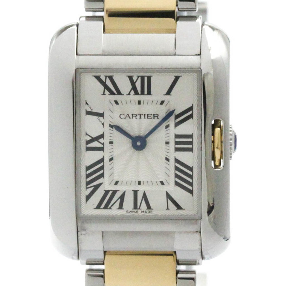 Montre CARTIER Tank Anglaise d'occasion en acier poli or rose 18 carats W5310046 BF582364 