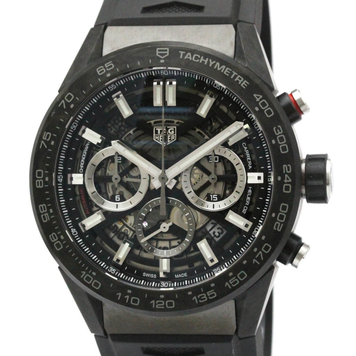 Pre-Owned TAG HEUER Carrera Heuer Calibre 02 Carbon  Automatic Mens Watch CBG2A91