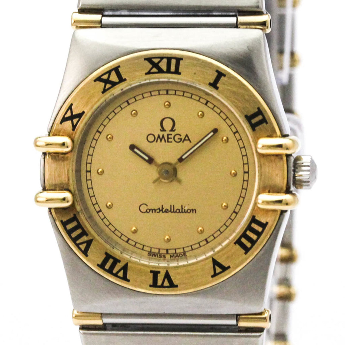 Pre-Owned OMEGA Constellation 18K Gold Steel Ladies Watch 795.1080 Polished