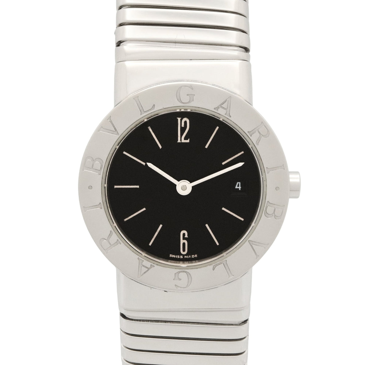 Pre-Owned Bulgari BVLGARI Tubogas Watch Stainless Steel Ladies Black BB262TS