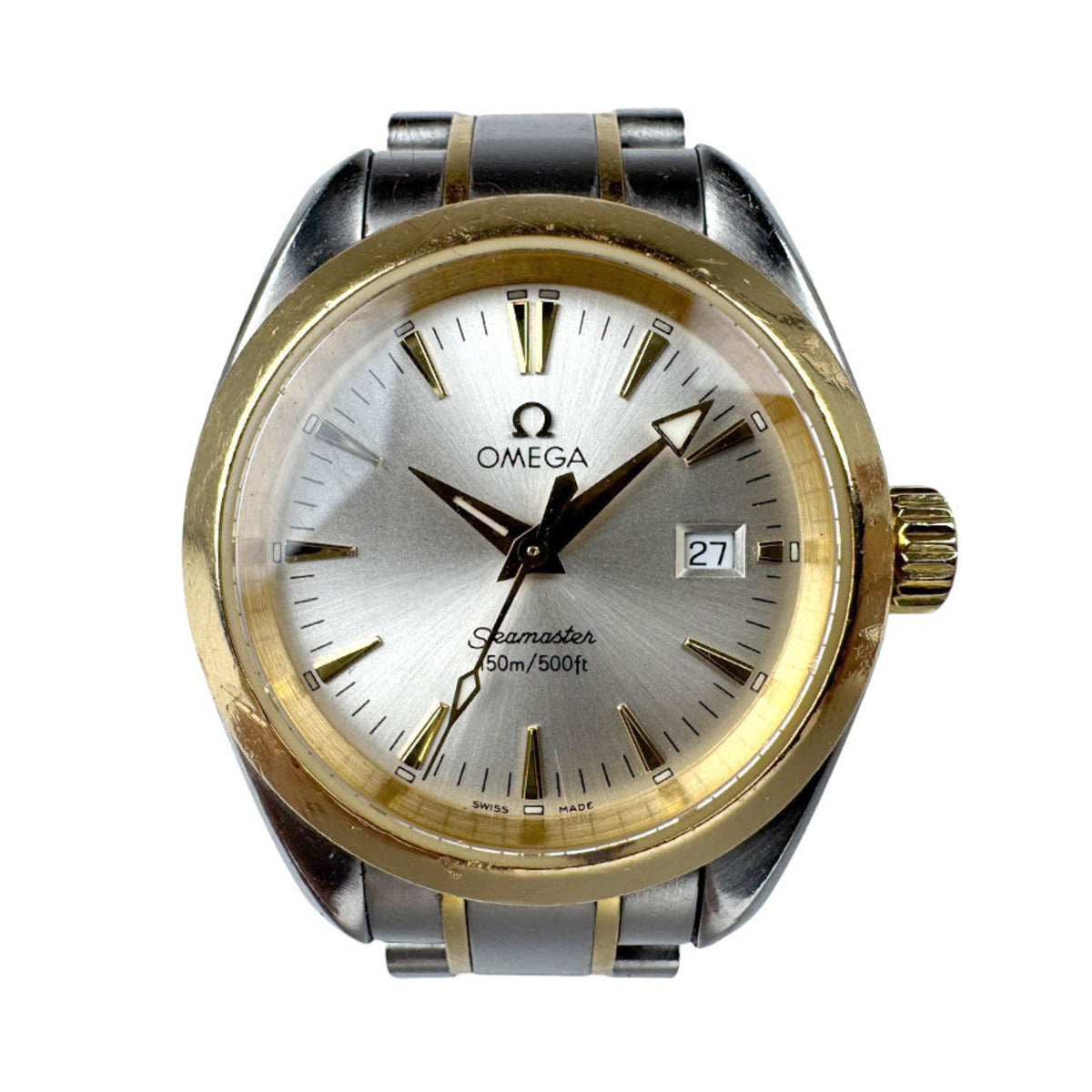 Pre-Owned OMEGA Watch Seamaster Aqua Terra Stainless Steel YG Silver Gold Ladies Quartz u0015