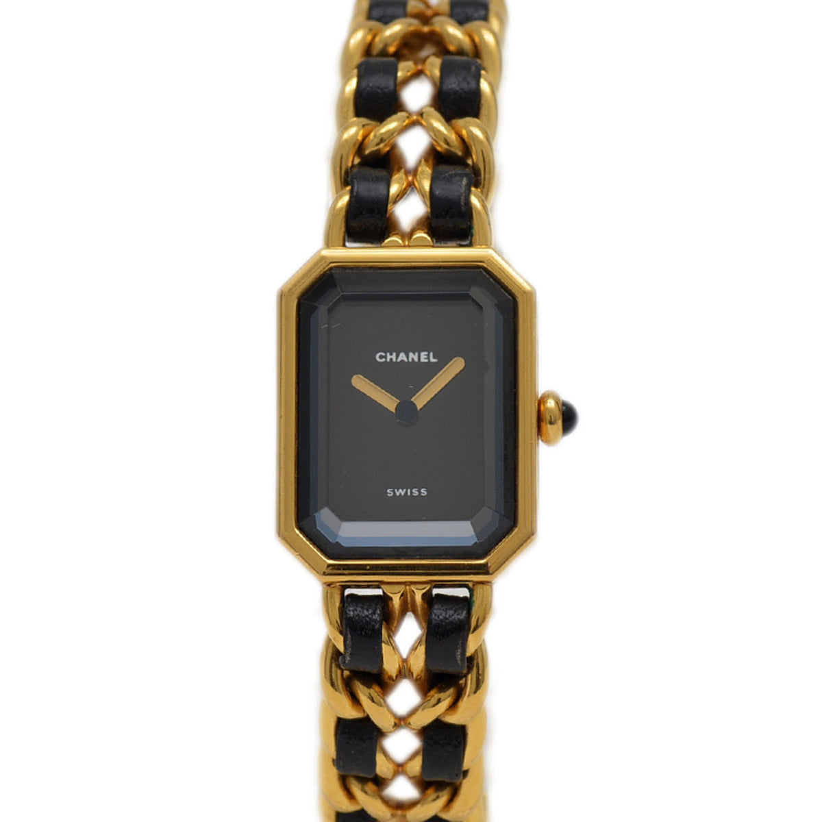 Pre-Owned Chanel Premiere Women's Watch, Black Dial, GP Quartz, H0001, Size L