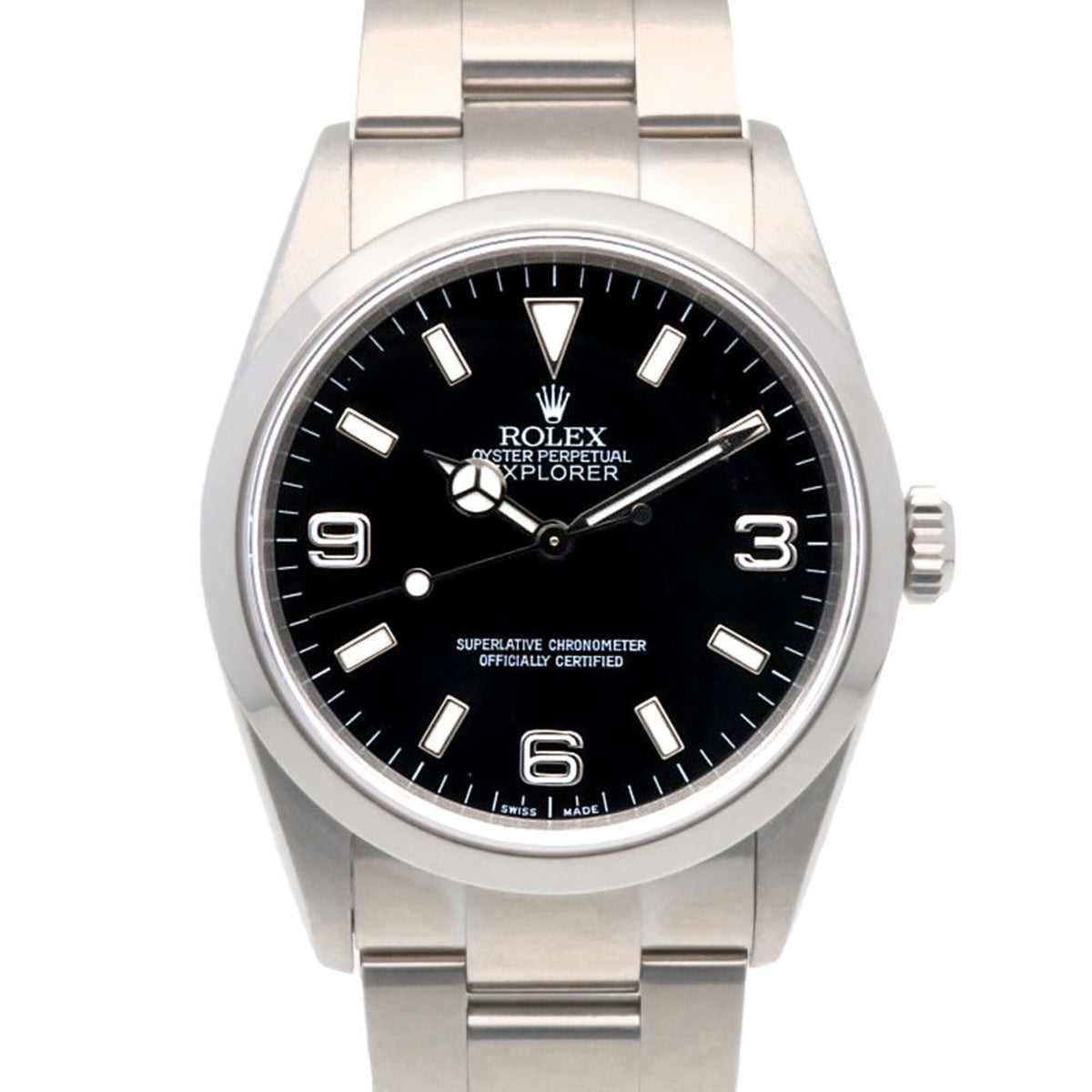 Pre-Owned Rolex Explorer Oyster Perpetual Watch, Stainless Steel, 114270, Automatic Winding, Overhauled, Polished, K-serial number, Men's.