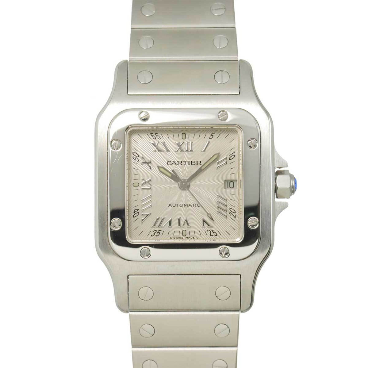 Pre-Owned Cartier Santos Galbee LM W20040D6 Men's Watch, Silver, Automatic Movement